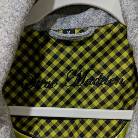 Steve Madden Peacoat size Medium wool double breasted over sized collar - Picture 5 of 8